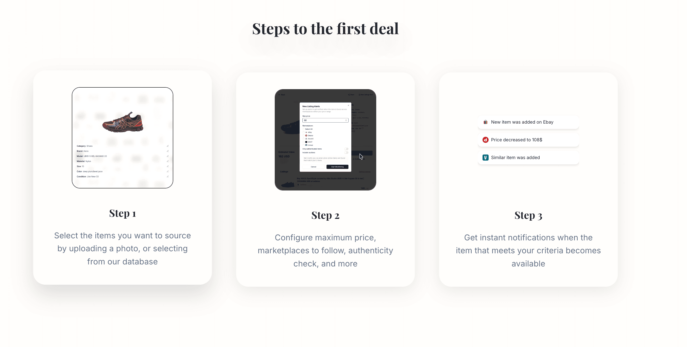 Resale-X — steps to the first deal (alerts workflow)